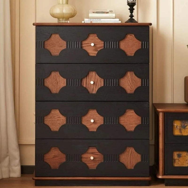 

four-chest cabinet bedroom bedside locker household living room wall drawer cabinet storage side cabinet French style