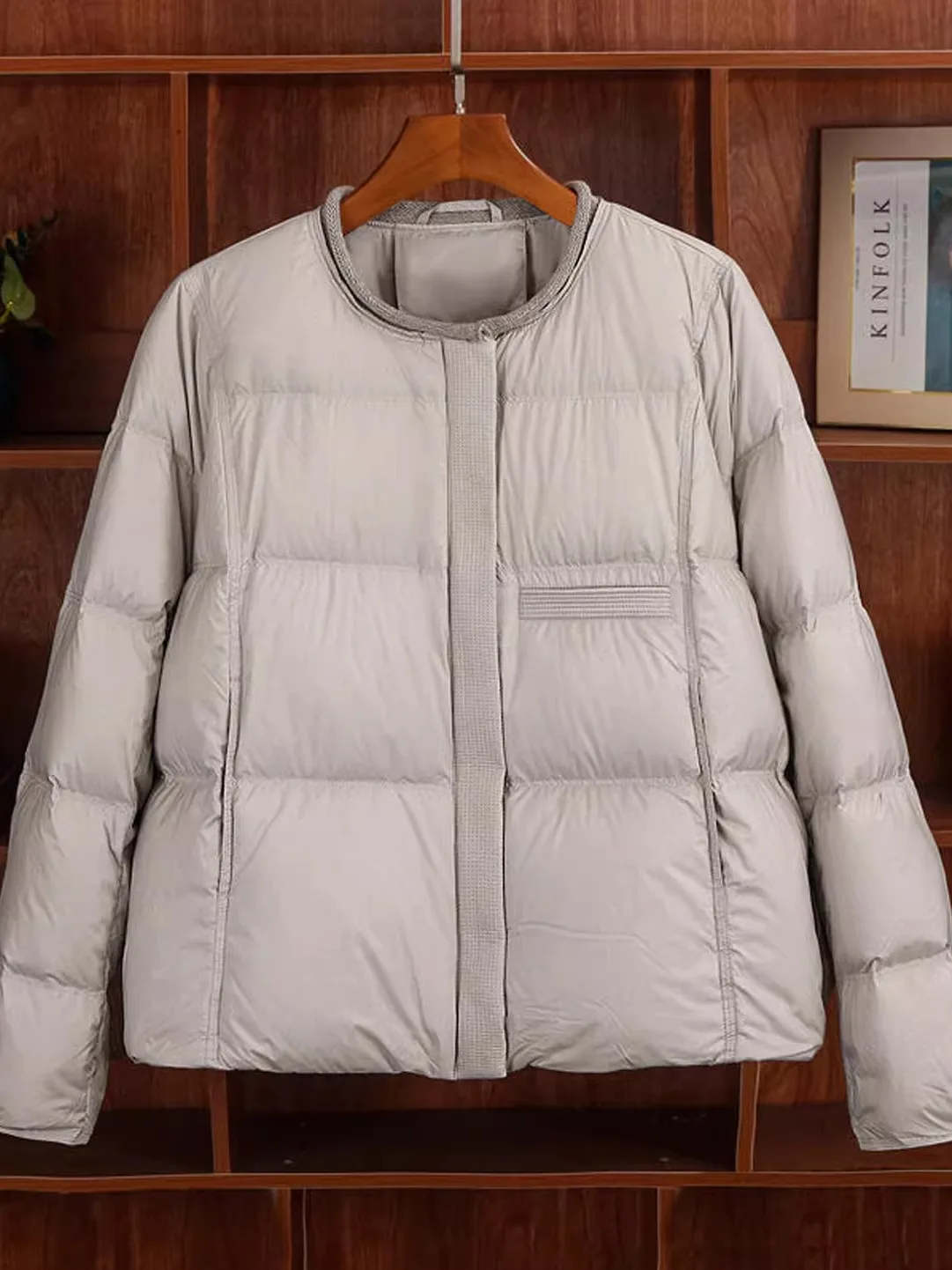 

Модная утепленная хлопковая куртка с круглым вырезом, женская зимняя куртка нового стиля, универсальная популярная корейская версия, пальто с длинными рукавами