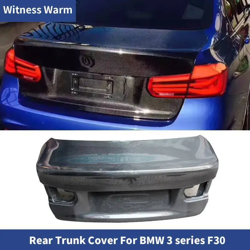 

For Bmw 3 Series F30 320i 328i 335i Carbon Fiber Rear Trunk Hood Tail Cover Car Body Kit Fit 2012-2018