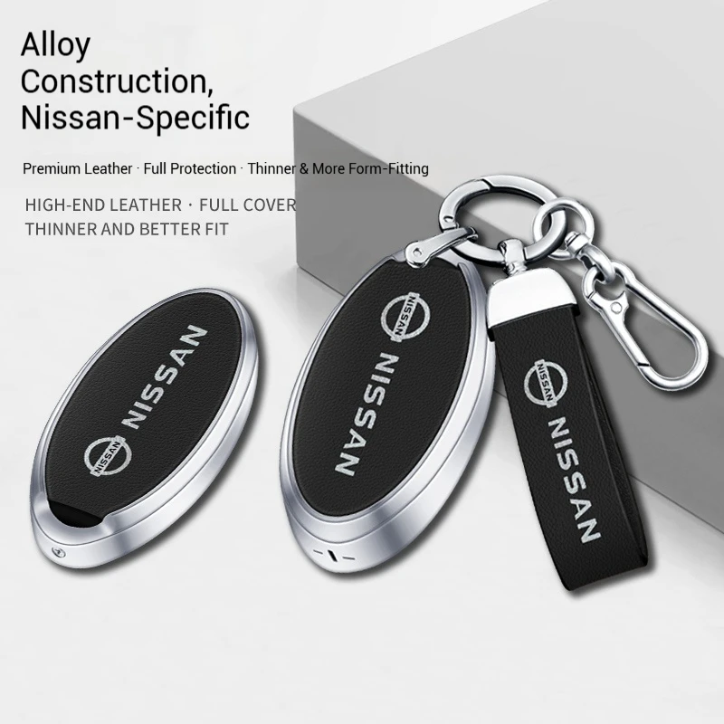 Funda para llave de aleación de Zinc para coche, bolsa para llaves, carcasa de llave de Metal para Nissan x-trail Qashqai Sentra Serena Tiida Teana Juke Leaf Micra Almera