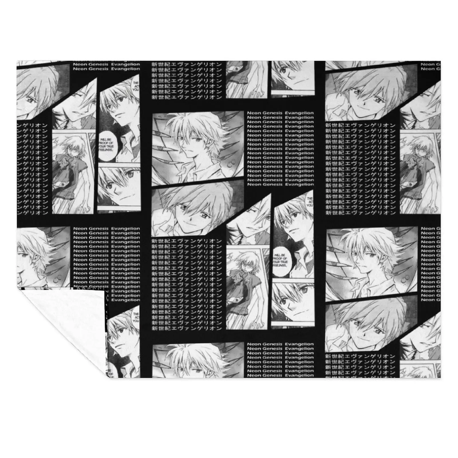 

Kaworu Nagisa Eva Manga Stripe Design Throw Blanket Comforter Luxury Thicken Cute Plaid Furrys Blankets