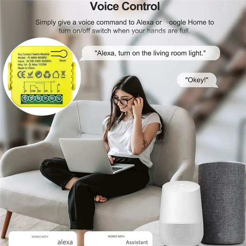 Tuya Smart Life Modulo Wifi Interruttore relè a contatto secco 5A DC12V 24V AC100-240V Controllo timer app remoto