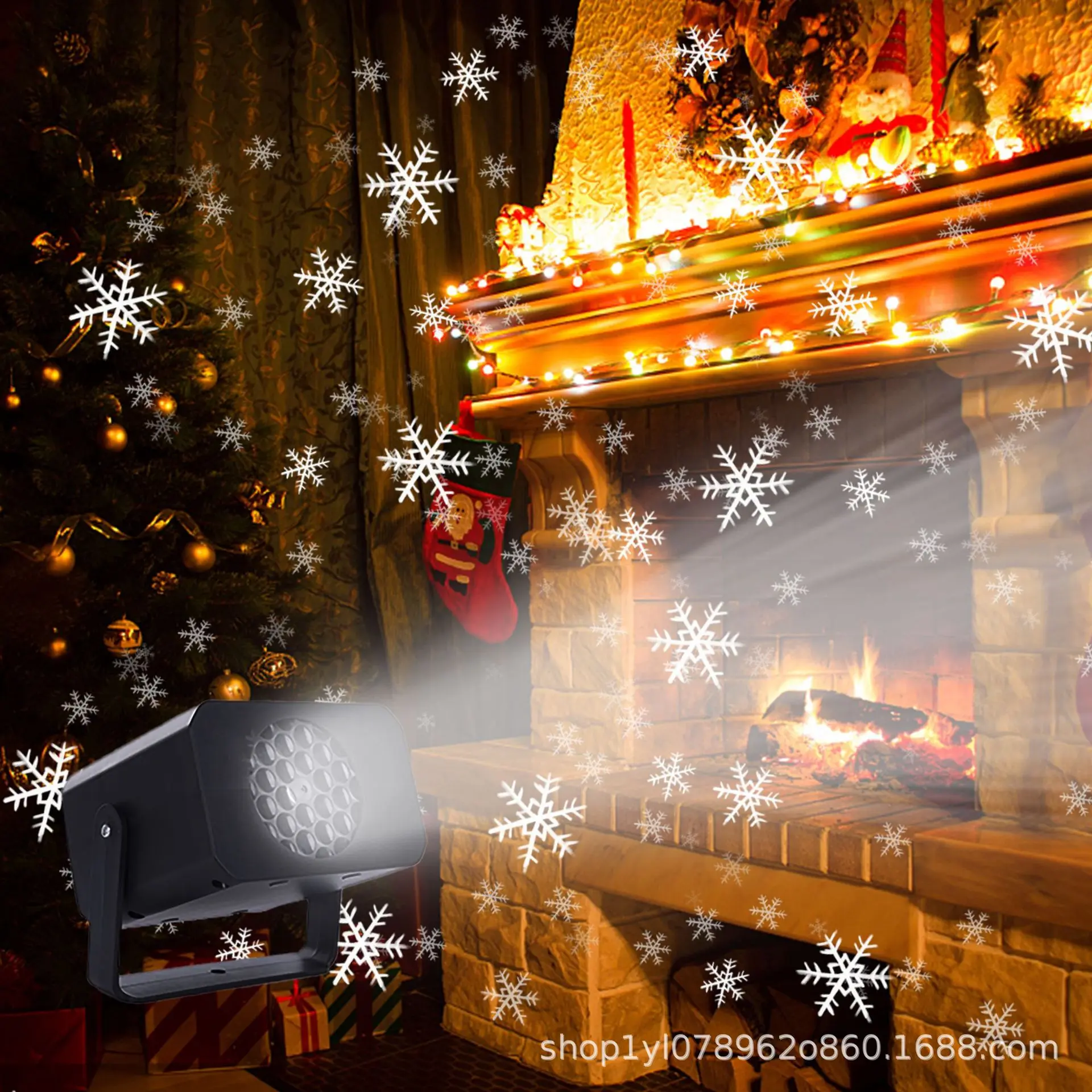 LED USB Christmas Blizzard Projection Lamp Outside Decoration Christmas Room Decor Snowflake Projector Holiday Lights