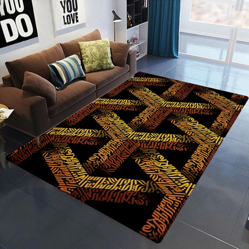 سجادة بنمط هندسي ثلاثي الأبعاد بتصميم تجريدي لتزيين المنزل وغرفة المعيشة وغرفة النوم غير قابلة للانزلاق سجادة أرضية ناعمة ديكور فني حديث