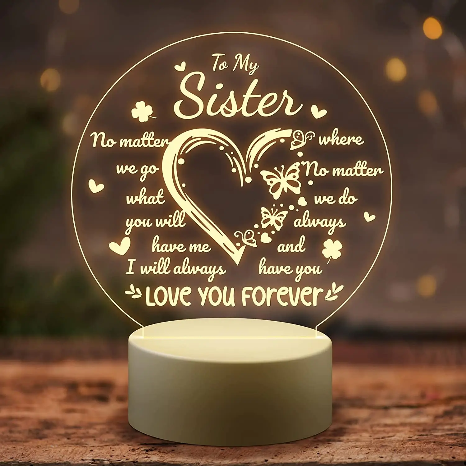 1pc A Thoughtful Gift For Your Sister Sister Night Light Perfect For Birthdays, Christmas, And Graduation