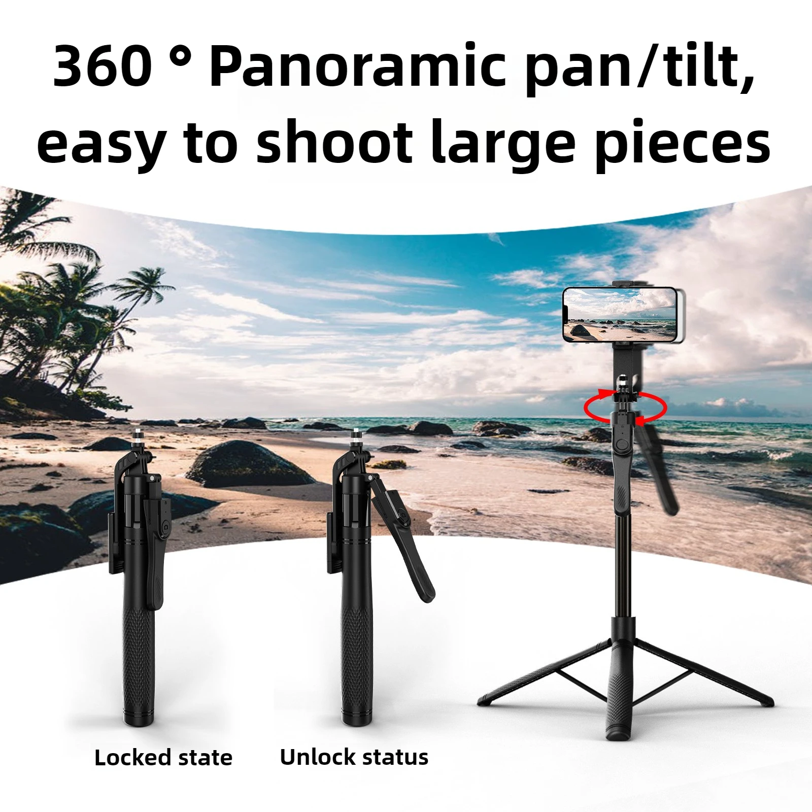 215cm Four-axis Anti-shake Handheld Stabilizer Bluetooth Selfie Stick Tripod Portable Wireless Remote For Phone Gimbals Camera