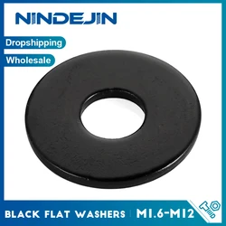 10-50pcs/pack Black 304 Stainless Steel Flat Washers M1.6 M2 M2.5 M3 M4 M5 M6 M8 M10 Plain Washers Gasket Ring GB98