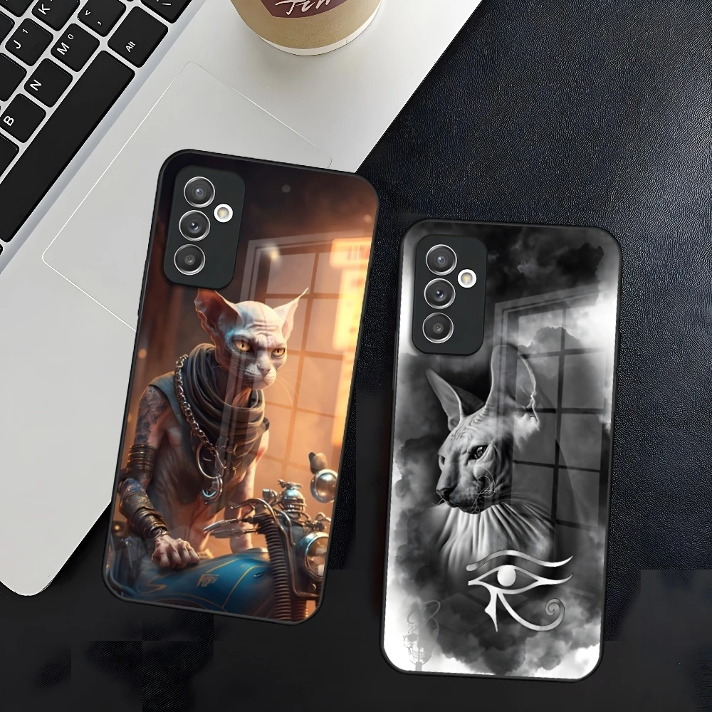 Hairless cool cat art Phone Case For Samsung Galaxy A26 A36 A57 A37 A17 A16 A56 A35 A55 A14 A34 A15 A25 A54 A13 A23 A33 A53 A12