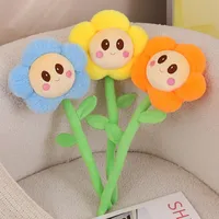 Beautiful Smile Face Flower Plush Toys Cute Soft Colorful Flower Sunflower Toys Lovely Room Decor Kids Game Props Romantic Gift