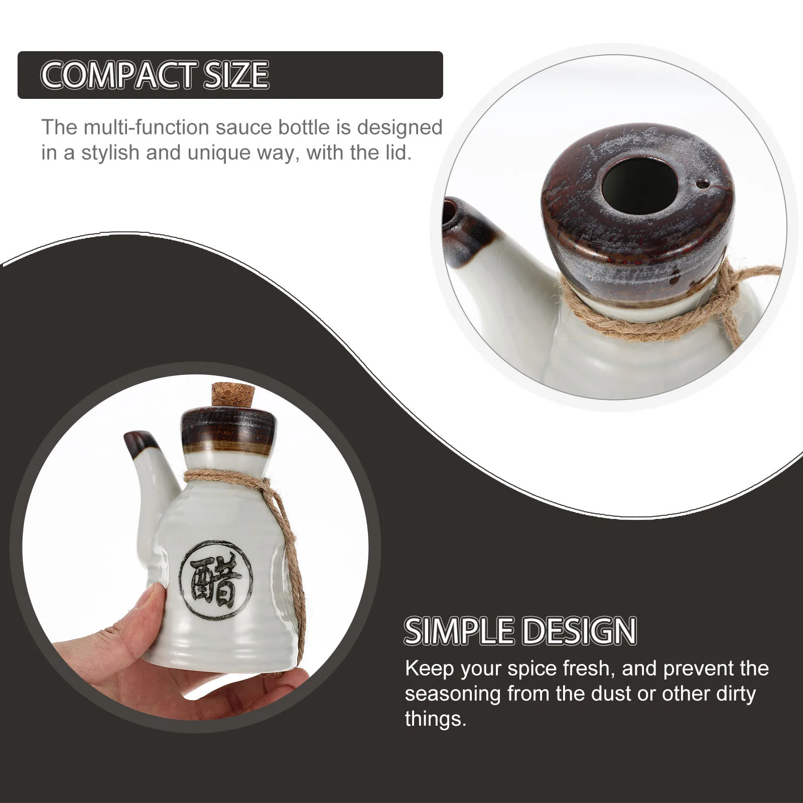 

Ceramic Vinegar Dispenser Japanese Style Kitchen Spice Jar Olive Oil Dispenser Soy Sauce Container Seasoning Storage