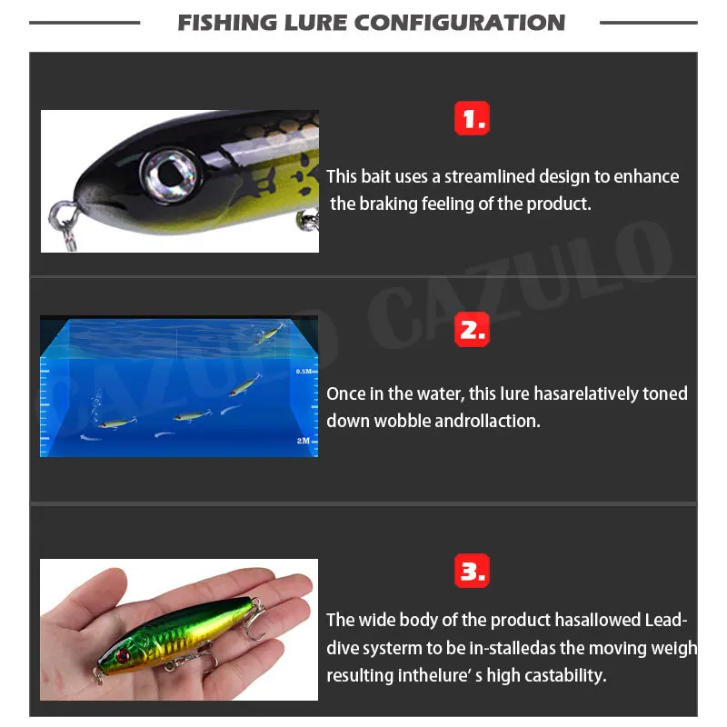 Walk Dog Pencil Fishing Lures 12g Long Casting Seabass Floating Isca Artificial Accesorios De Pesca Hard Bait Top Water Tackle