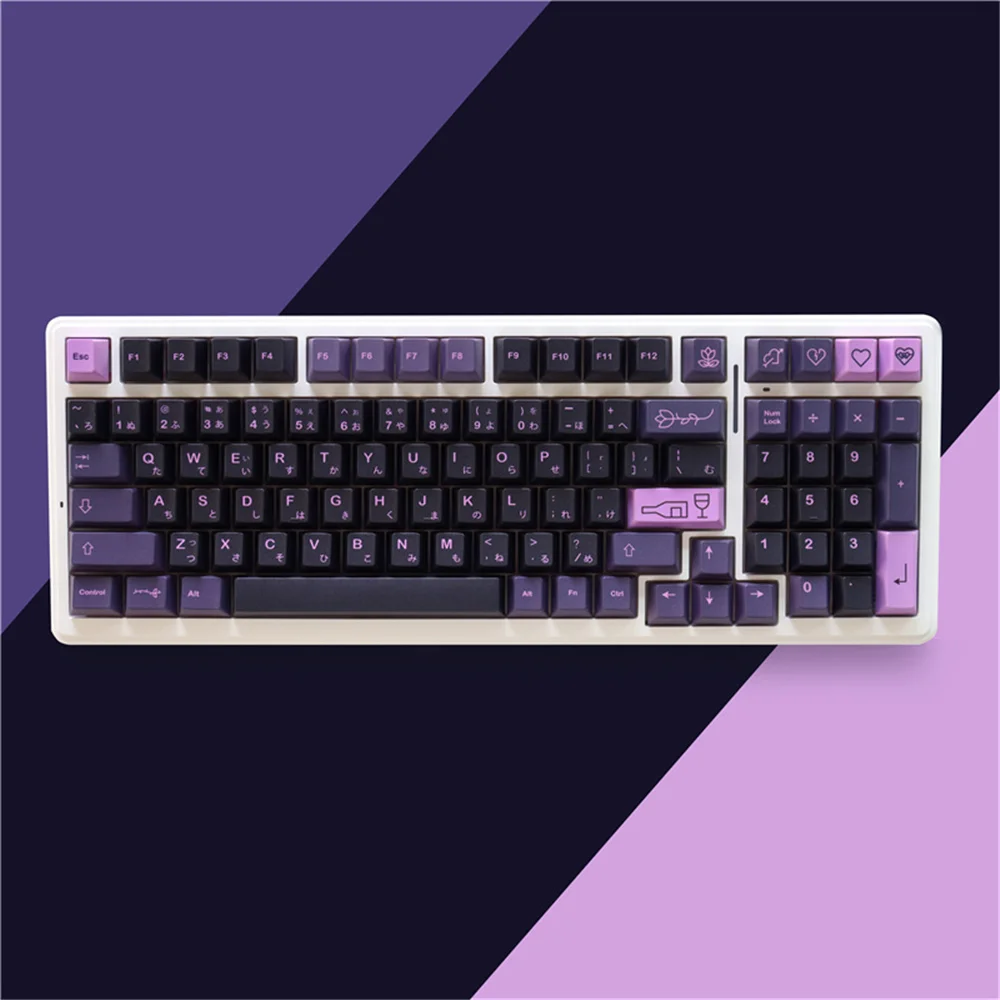 

Cherry Profile GMK JP First Love Keycaps Dye Sub PBT Ergonomic Design 129 Keys for 61/64/104/108 Mx Switch Mechanical Keyboard