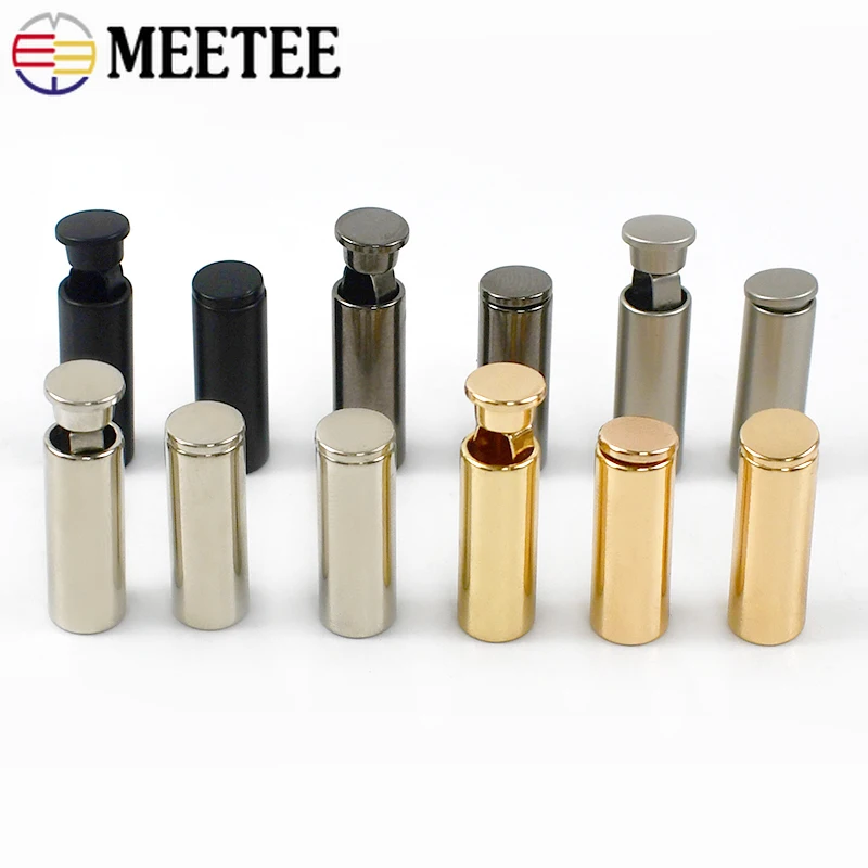 Meetee 10/20Pcs 15/20/24mm Rope Ends Stopper Metal Buckle Cord End Lock Cap Sweater Drawstring Hanging Bell Button Accessories