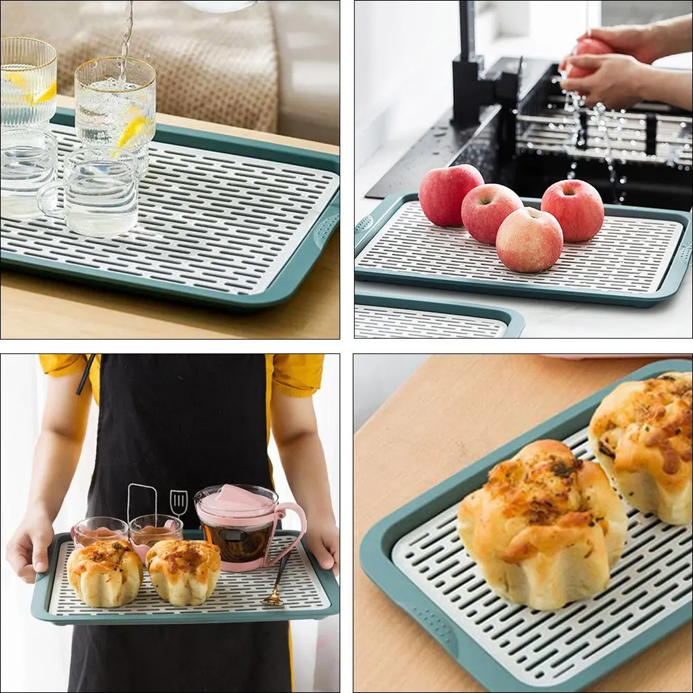 

draining plate double layer draining plate storage plate home storage rack snack tray
