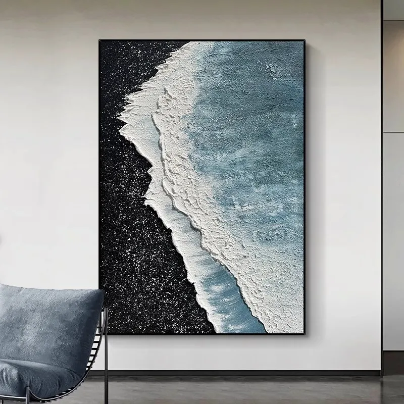 Dafen Village Modern Luxury Style Hand-Painted Oil Painting Metal Black Wall Art Living Room Decorative Sofa Background Bedside