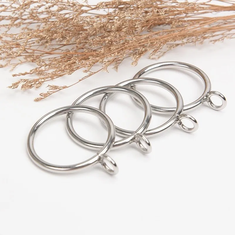Silver Iron Material 45mm Curtain Rings with Holes, 21 pcs, Living Room Window Curtain, Multipurpose