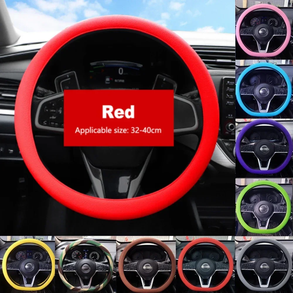 Acessórios de Decoração para Carro DIY, Capa de Volante de Silicone para Carro, Capa Elástica Universal de Verão, Textura Macia Multicolorida