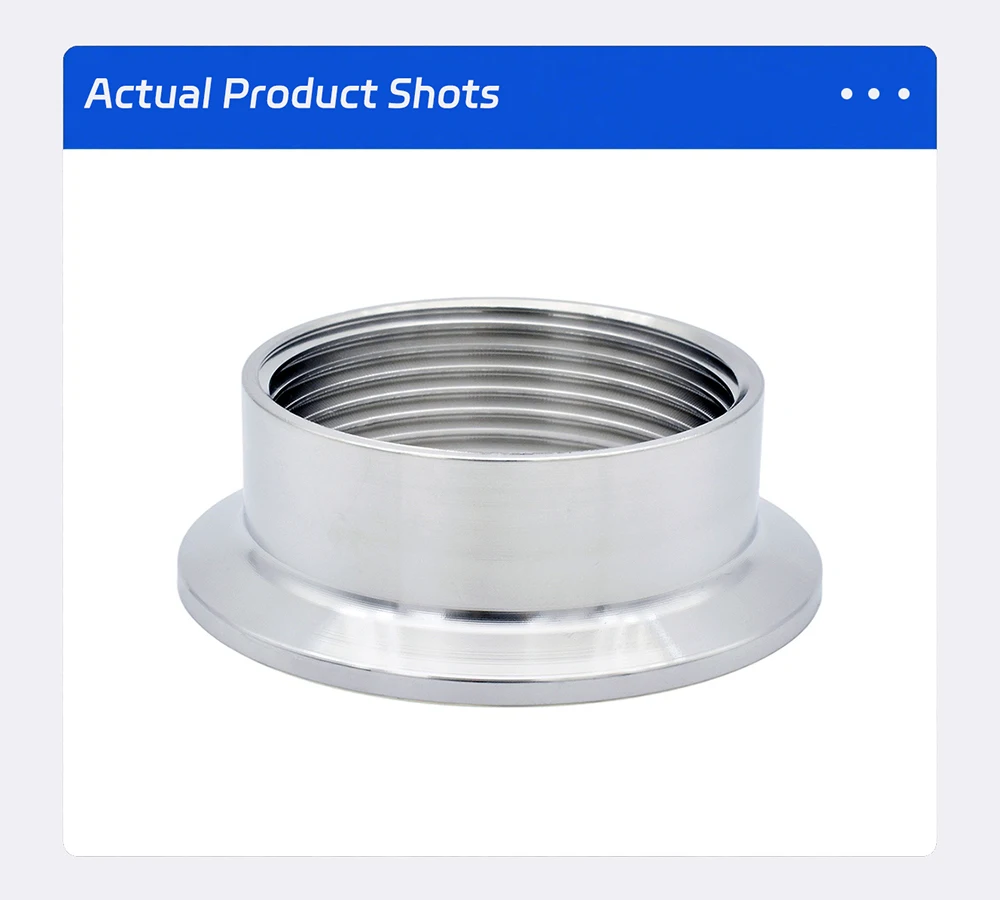 304 Sanitär-Edelstahl in Lebensmittelqualität, kurzer Schnellanschluss, Tri-Clamp BSPT-Innengewinde-Adapter, 1/4 Zoll auf 1 Zoll Rohrverschraubung K50,5 mm – Detail 4