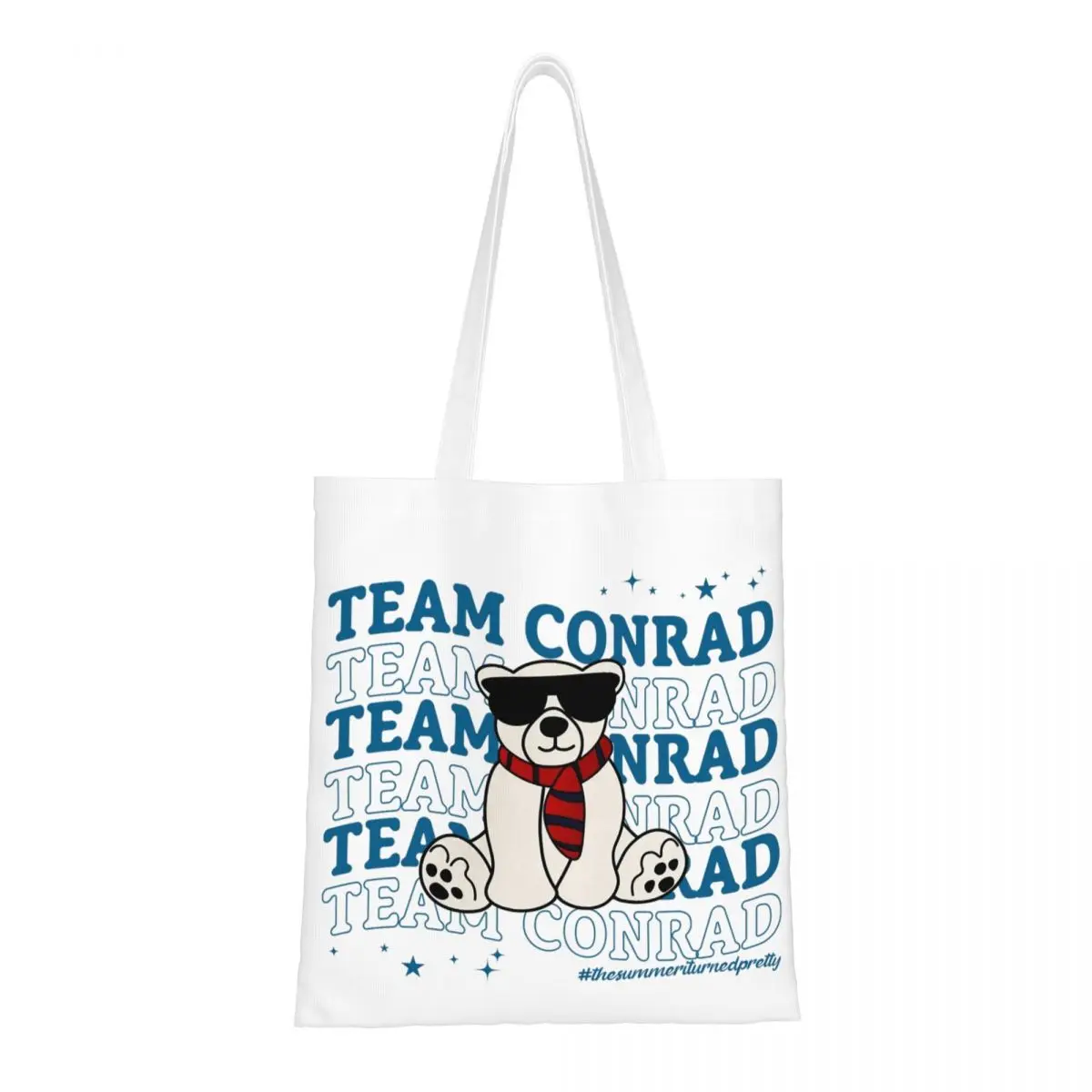 

Team Conrad White Bear The Summer I Turned Pretty Tote Bags Женская сумка Холщовая сумка через плечо для колледжа Сумка для продуктов с принтом