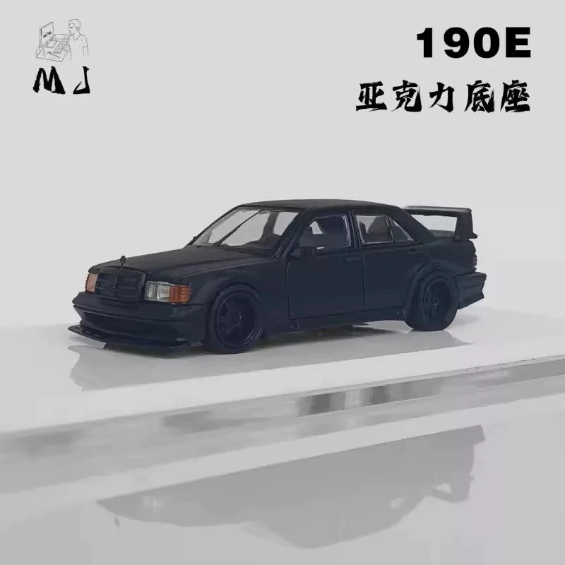 

MJ Diecast 1/64 190E W201 Matte Black Alloy Simulation Car Model Classics Adult Souvenir Gift Static Display