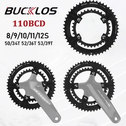 BUCKLOS Road Bike 110BCD Chainwheel 34/36/39/50/52/53T Double Bike Sprocket Crown Bicycle Chainring for R7000 R8000 R9000