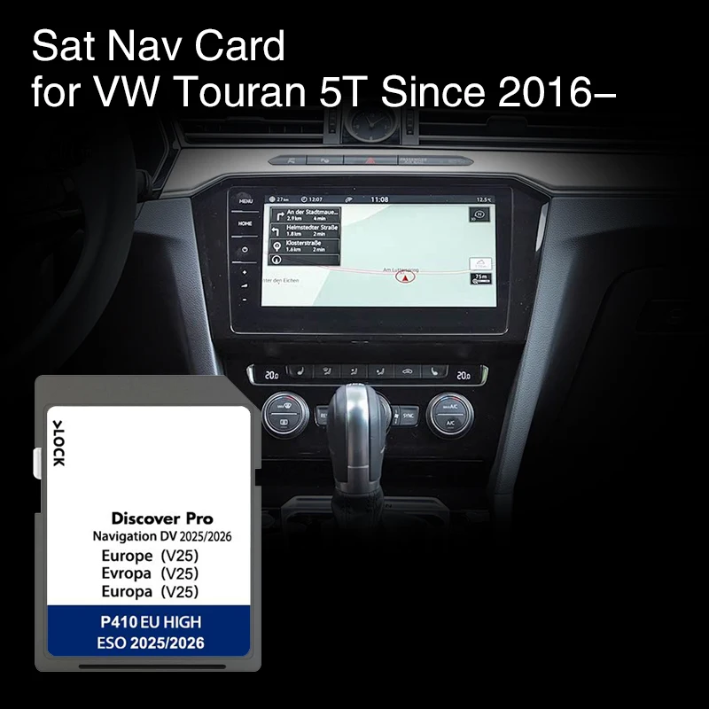 

Работаем для Volkswagen Touran 5T из 2016 Обложка Европа стандартная Великобритания отслеживание карты GPS навигация с памятью SD-карта 64 ГБ