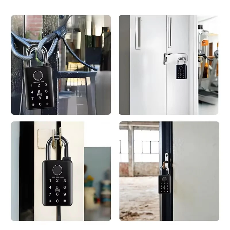 Tuya Smart Door Lock Fingerprint Padlock Password APP Card Key Unlock 7mm 10mm Smart Padlock Waterproof Electronic Lock