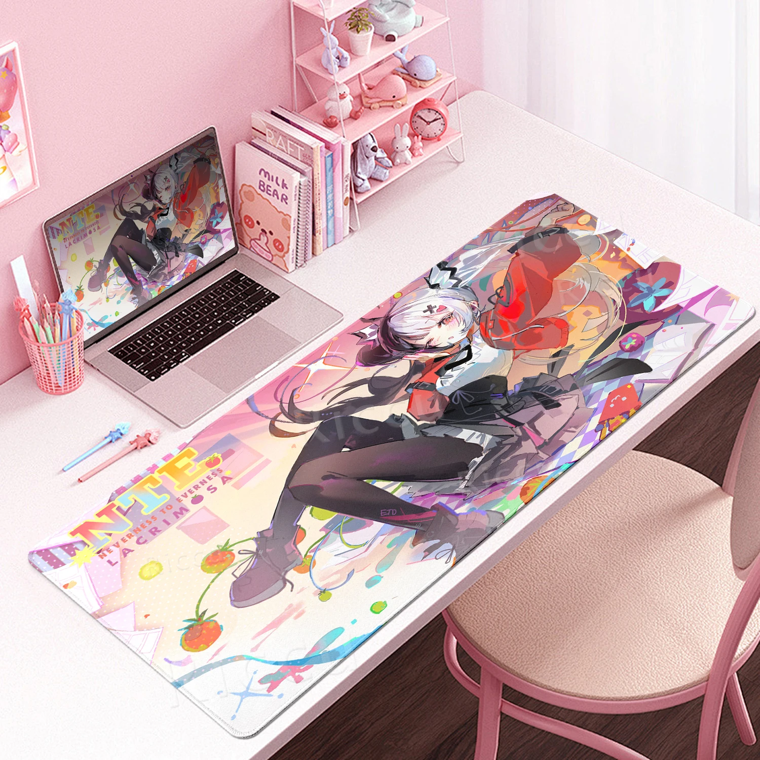 HD Mouse Pad Lacrimosa Pattern Neverness to Everness NTE Kawaii Anime Girl Locking Edge Mat Rubber Gaming Office XXL Desk Carpet