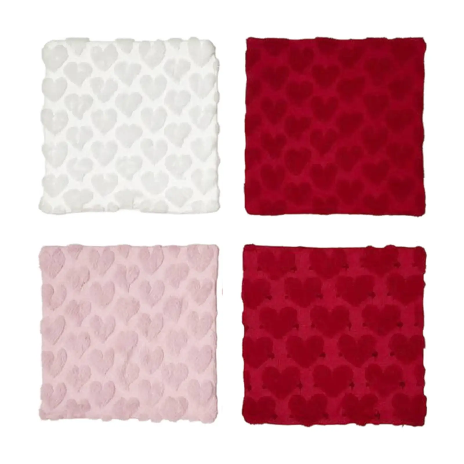 Valentines Day 3D Heart Throw Pillow Cover Decorative Polyester Fleece Cushion Case for Sofa Couch Bed Celebration