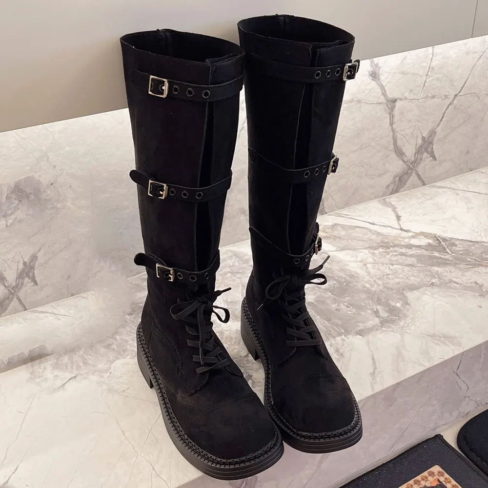 2026 Brand New Women's Brown Vintage y2k Motorcycles Boots Shoes