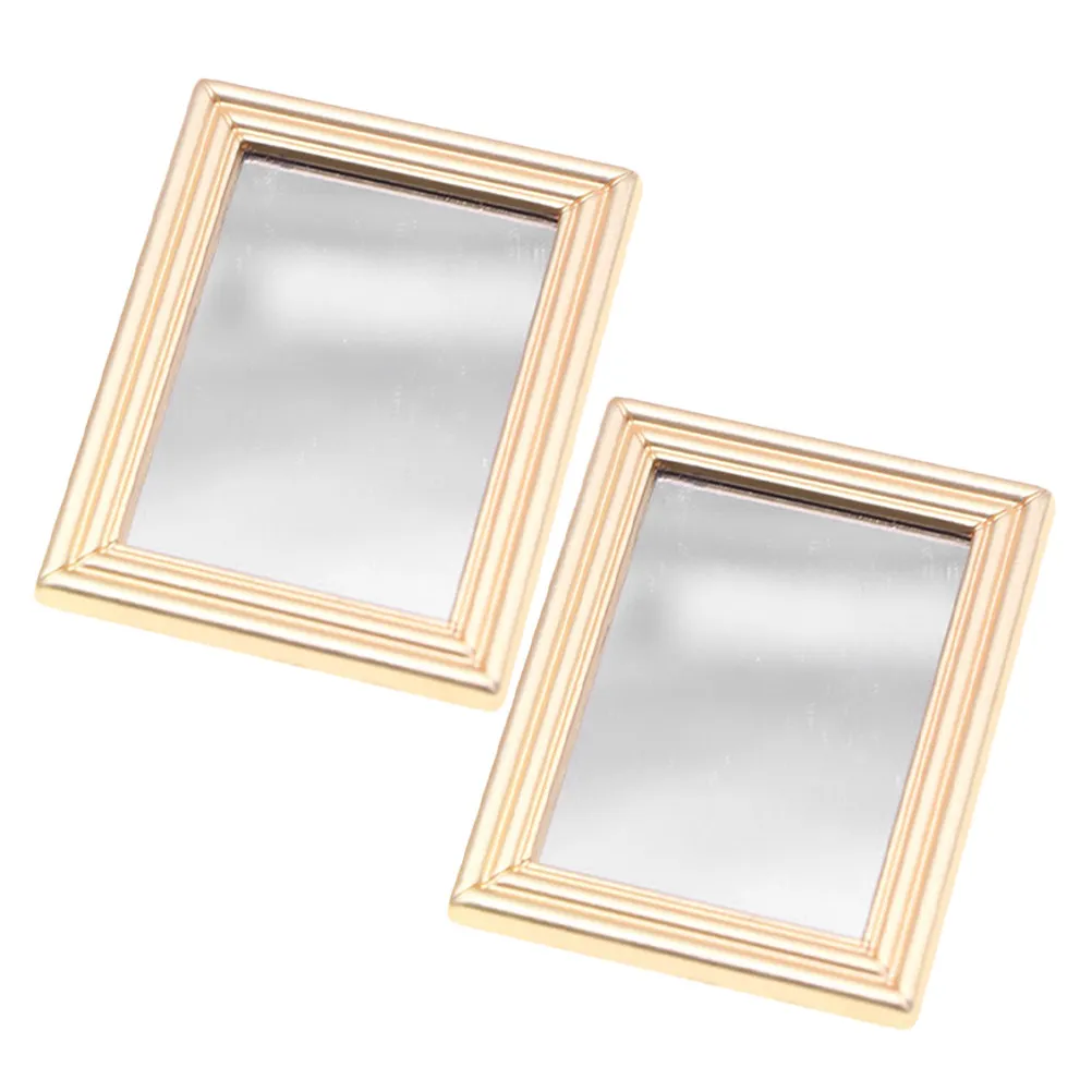 

2Pcs Tiny Mirrors for Miniature House Decor Finish Mini Bathroom Scene Accents Small Scale Interior Design Accessories