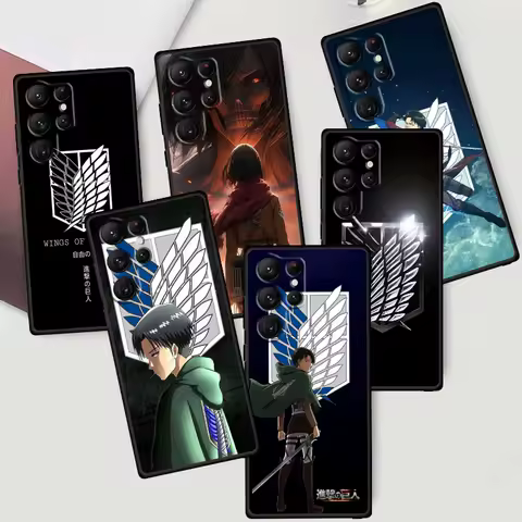 Attack On Titan Popular Anime For Samsung Galaxy S24 S23 S22 S21 S20 FE S10 S10E Plus Ultra Pro Lite 5G Black Back Phone Case