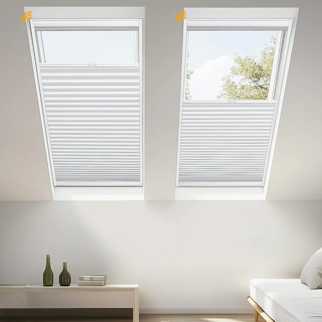High Quality Modern Design New Style 100% Blackout Remote Motorized Skylight Honeycomb Blinds For Skylight Window