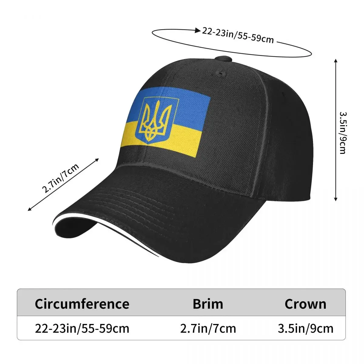 Bandiera ucraina e stemma berretto da Baseball Rave Golf Hat uomo donna Golf Wear uomo