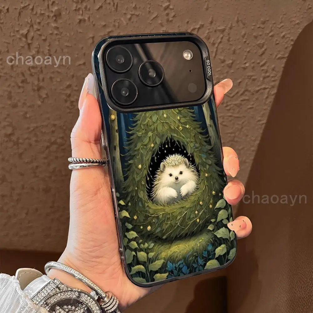 

Hedgehog in the tree Phone Case case for iPhone17 16 15 14 13 12 11 Pro/ Max/Plus shock-proof rear cover anti-fingerprint