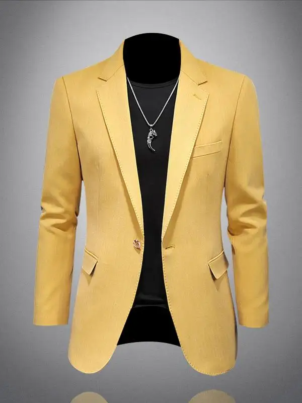 

Casual Faionable Slim Fit Men's Suit Spring Autumn New Sle Trendy Single Button Jaet Coat Stand Tailoring Urban Sle