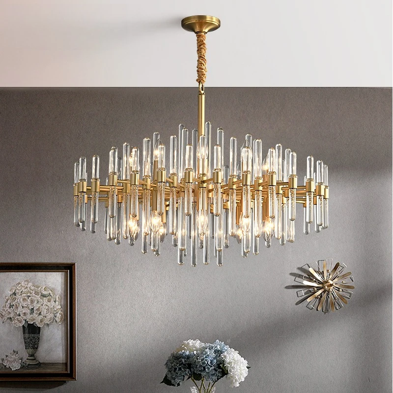 Nordic crystal living room light high-end atmospheric bedroom home model room dining room light y