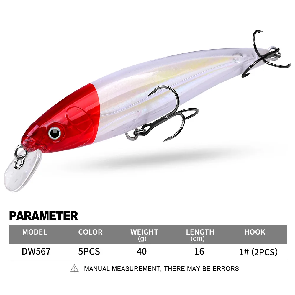 1 Stück schwimmender Jig-Köder 16cm 40g, biomimetischer Köder, weitwurffähiger schwimmender Minnow-Hartköder, Kunststoff-Wobbler, Angelzubehör – Detail 2
