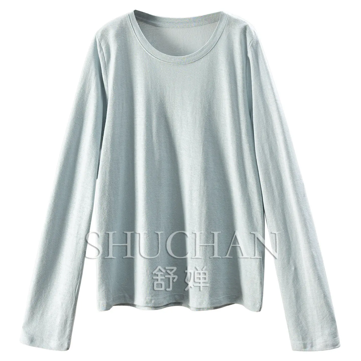 Returns To Simplicity, French Fairy Color Loose 100% Hemp Bottom Long-sleeved Crew Neck T-shirt Women's F105