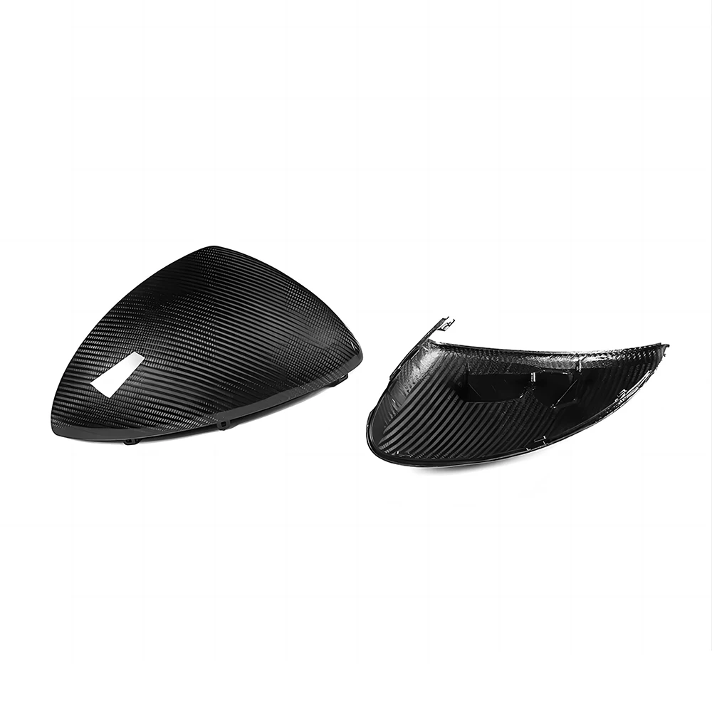 Replacement Rearview Side Mirror Covers Cap For 11-14 Porsche Cayenne 958.1 GTS Turbo S LHD Only Dry Carbon Fiber Casing Shell