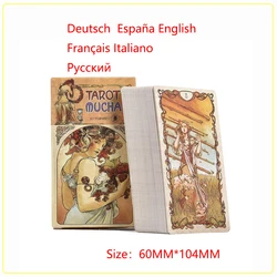 Tarot deck cards mysterious divination Tarot in Spanish.Mucha Tarot Cards Deck .English Italian German Tarot Cards for Beginners