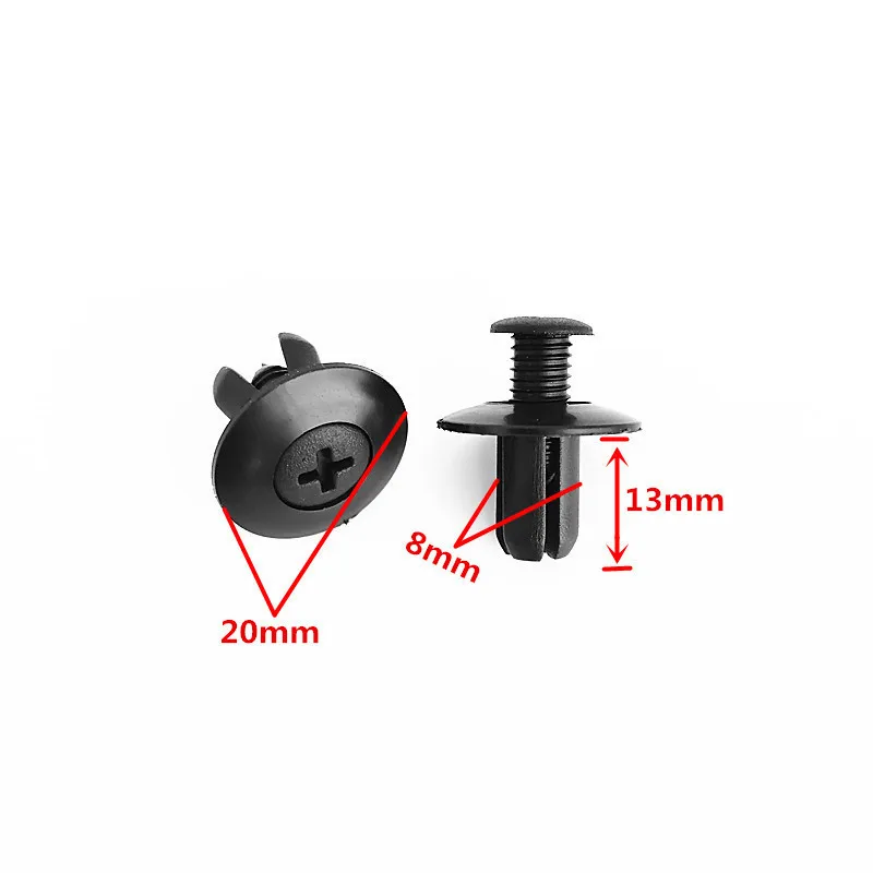 50/100 PCS General Purpose 8 Mm Aperture Automotive Expansion Clip Fender Rivet Bumper Push Pin Clamp Fastener Clamp