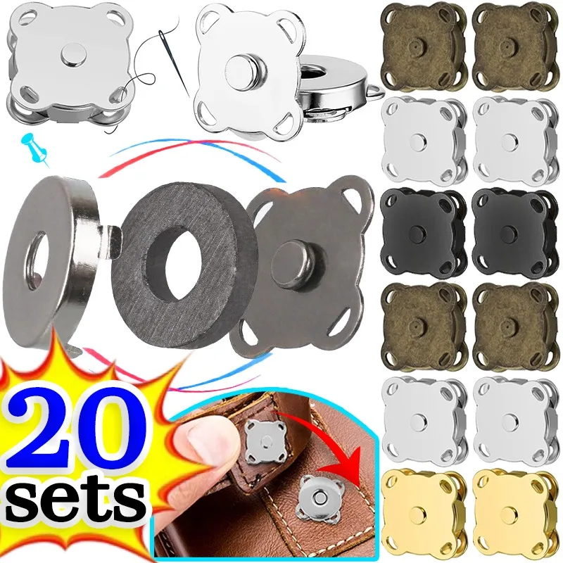 Sacos diy fechos magnéticos vários estilos roupas ímã fivela bolsa bolsa flor de ameixa forma botões saco peças acessórios