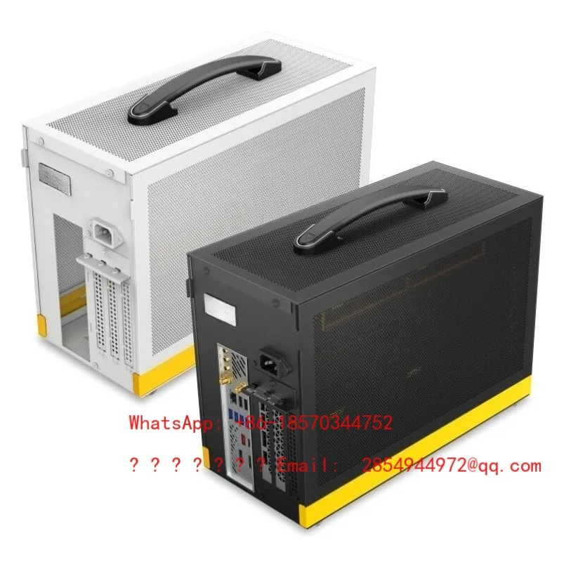 

2026 T80 Mini ITX Chassis, Close Hole Quick Removal White Desktop Computer, Portable Convenient 240 Water Cooled Small Host