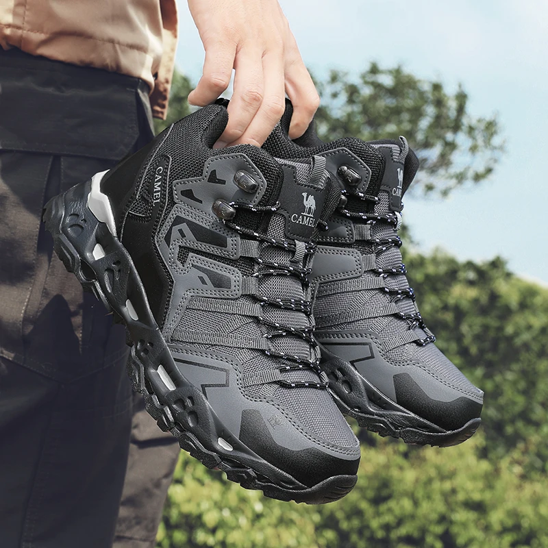 

Outdoor Men's Walking Sneakers Lightweight Breathable Climbing Trekking Shoes High Top Male Hiking Shoes Non-Slip Sport Sheos