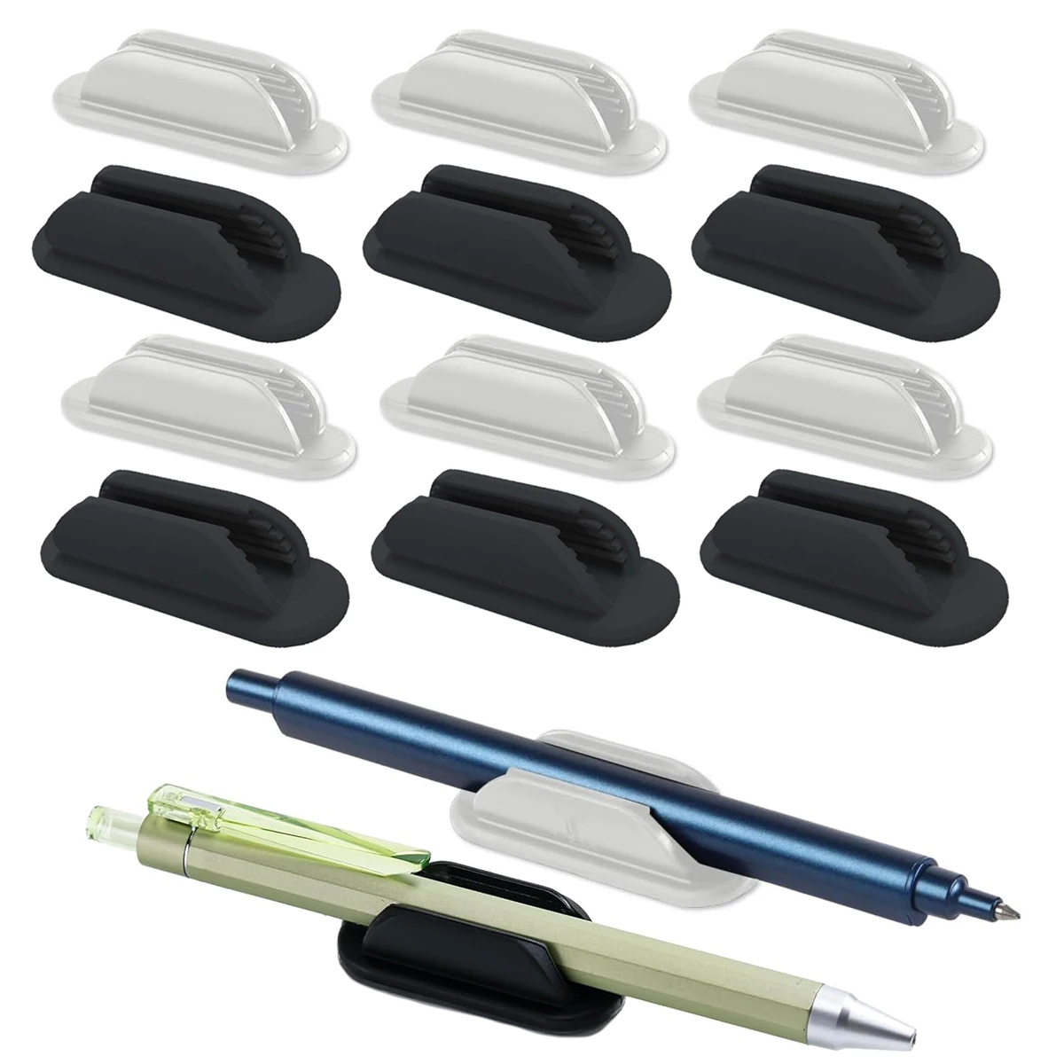 2/4 PCS Adhesive Silicone Pen Holder Desk & Wall No-Drill Flexible Pencil Fixator Space-Saving Organizer, Home Office Classroom