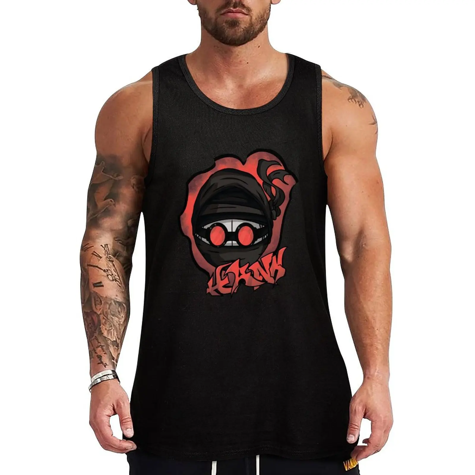 Madness combat hank head graffiti Tank Top sleeveless gym shirts male sleeveless shirt man Men's clothing brands