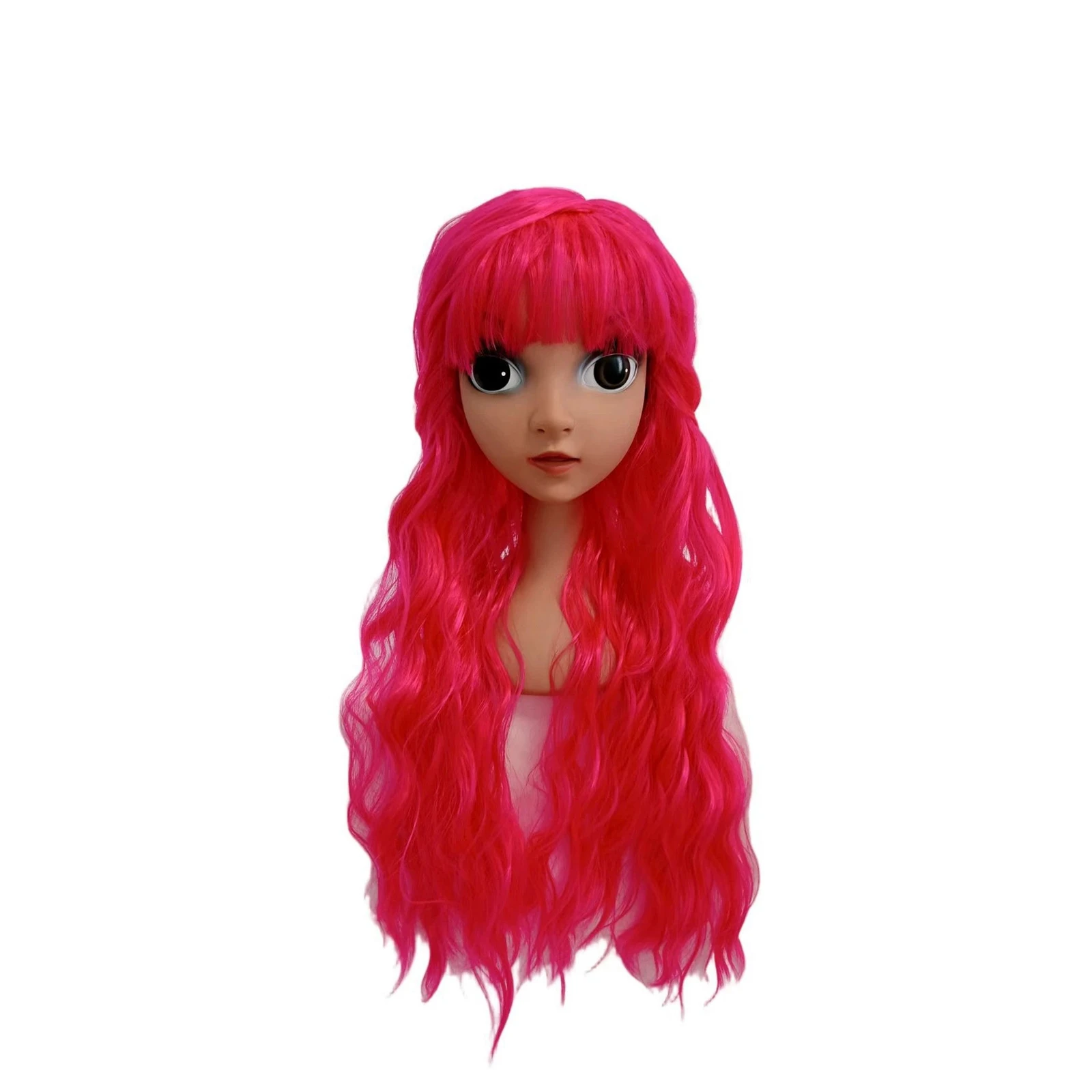 Pink Blue Chloe Red Children Cosplay Wig Kids Girl Long Wavy Fluffy Wig Heat Resistant Fiber Wig Halloween Party Fancy Dress Wig