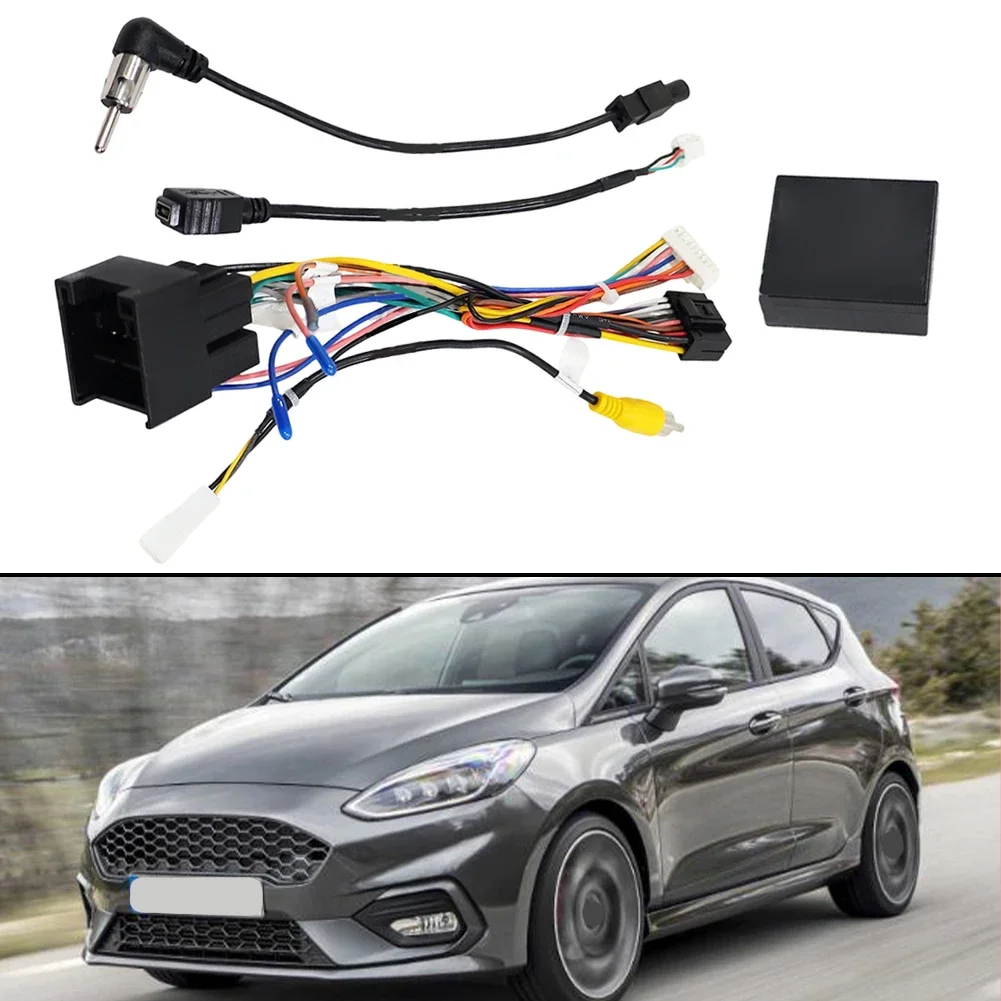 

Car Navigation Power Cable Adapter Box Wiring Harness For Ford For ECOSPORT 2018 Car Accessories