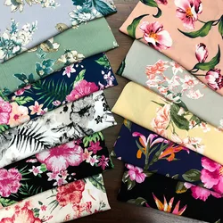 100cm*145cm Reactive Print Flower Rayon Fabric Soft Viscose Material For Dress Shirt - Non-Stretch Fabric